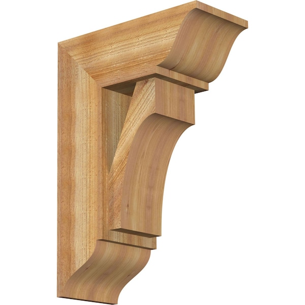 Ekena Millwork Westlake Traditional Rough Sawn Bracket w/ Offset Brace, Western Red Cedar, 8"W x 18"D x 26"H BKT0806X18X26WTL01RWR - main